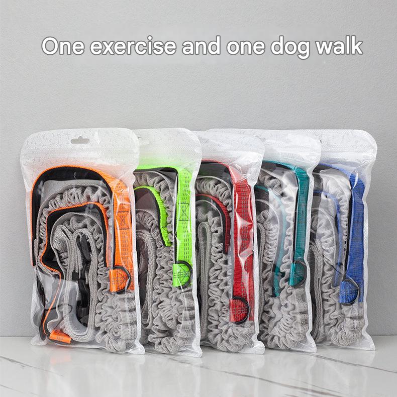 Pet leash outdoor running reflective double retractable dog leash dog chain leash pet supplies