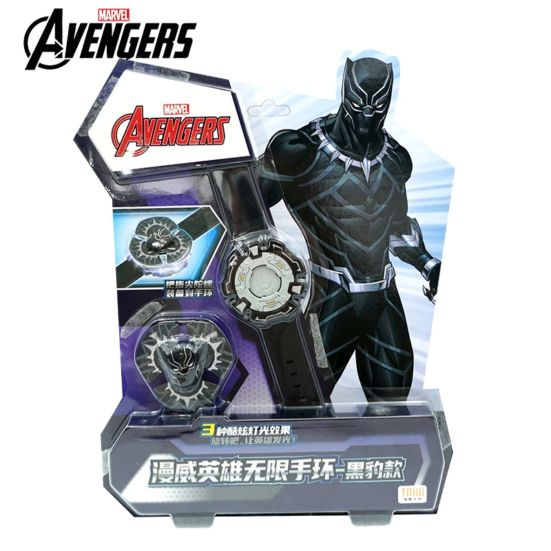 TAKU New Fidget Spinner Wristband Marvel Avengers Black Panther Three Kinds Of Glare Movie Peripheral Toy Set Boy Birthday Gifts