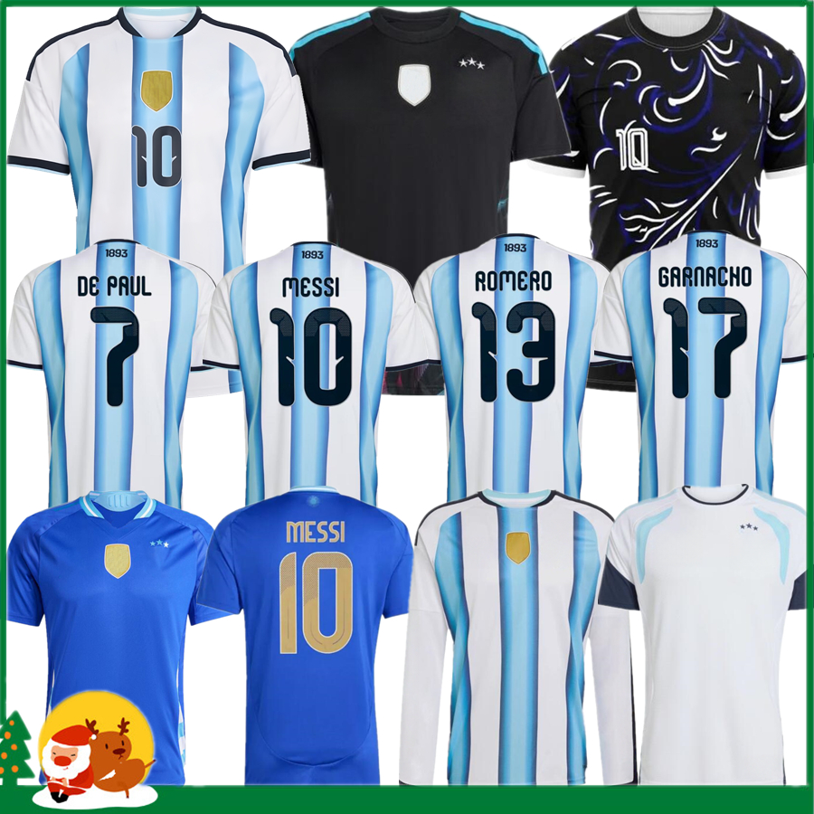 Argentina 2025 2026 World Cup Home Soccer Jerseys 25 26 3 Star Fans Player Version MESSIS MAC ALLISTER DI MARIA MARTINEZ DE PAUL Men Kids kit Women Football Shirts