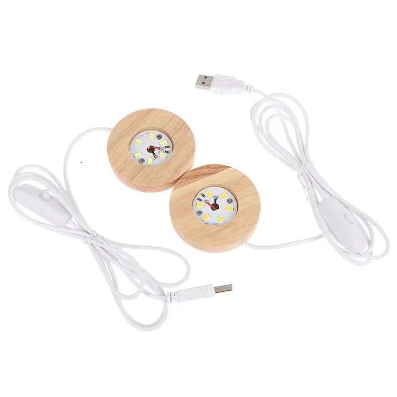 Led Usb Display Light Display Stand Lamp Holder Lamp Art Ornament Wood Desktop Decorative Lights Light Base Night Light Wooden M251118