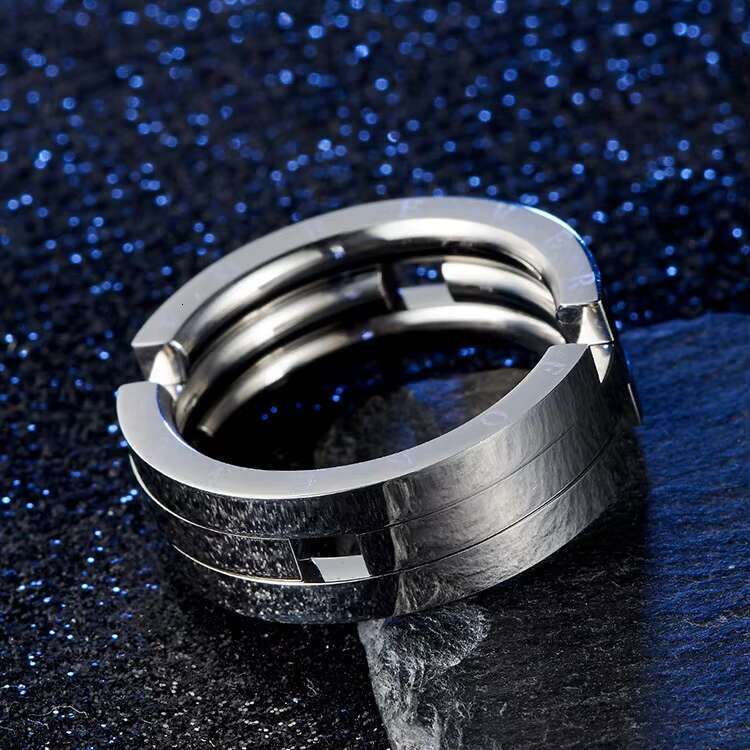 DHCollections Fashion Personality Unique Rotatable Stainless Steel Forever Men Engagement Ring