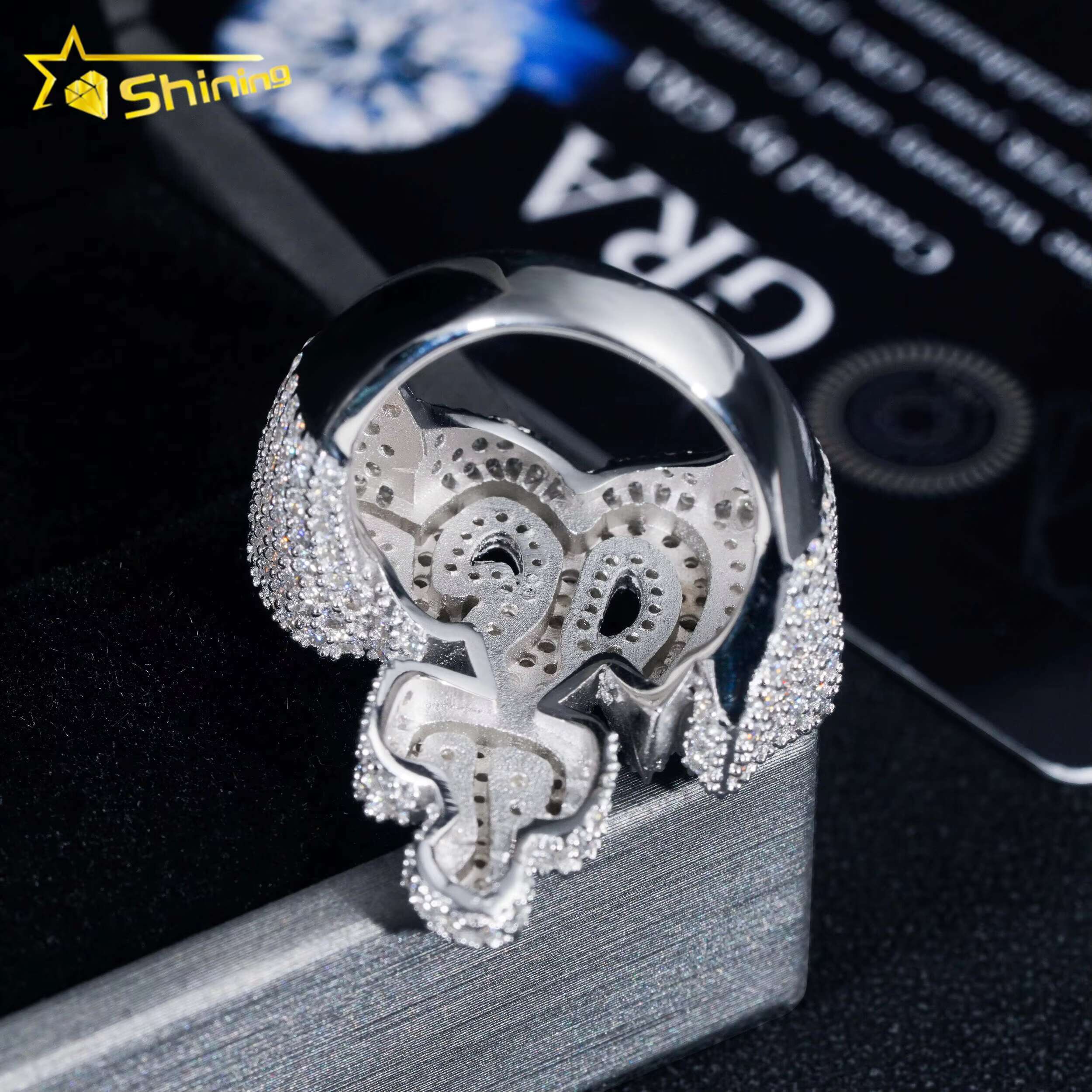 GRA Pass Tester Sterling Sier Gold Plated Hip Hop Jewelry New Style VVS Dia Moissanite Men Ring Allah