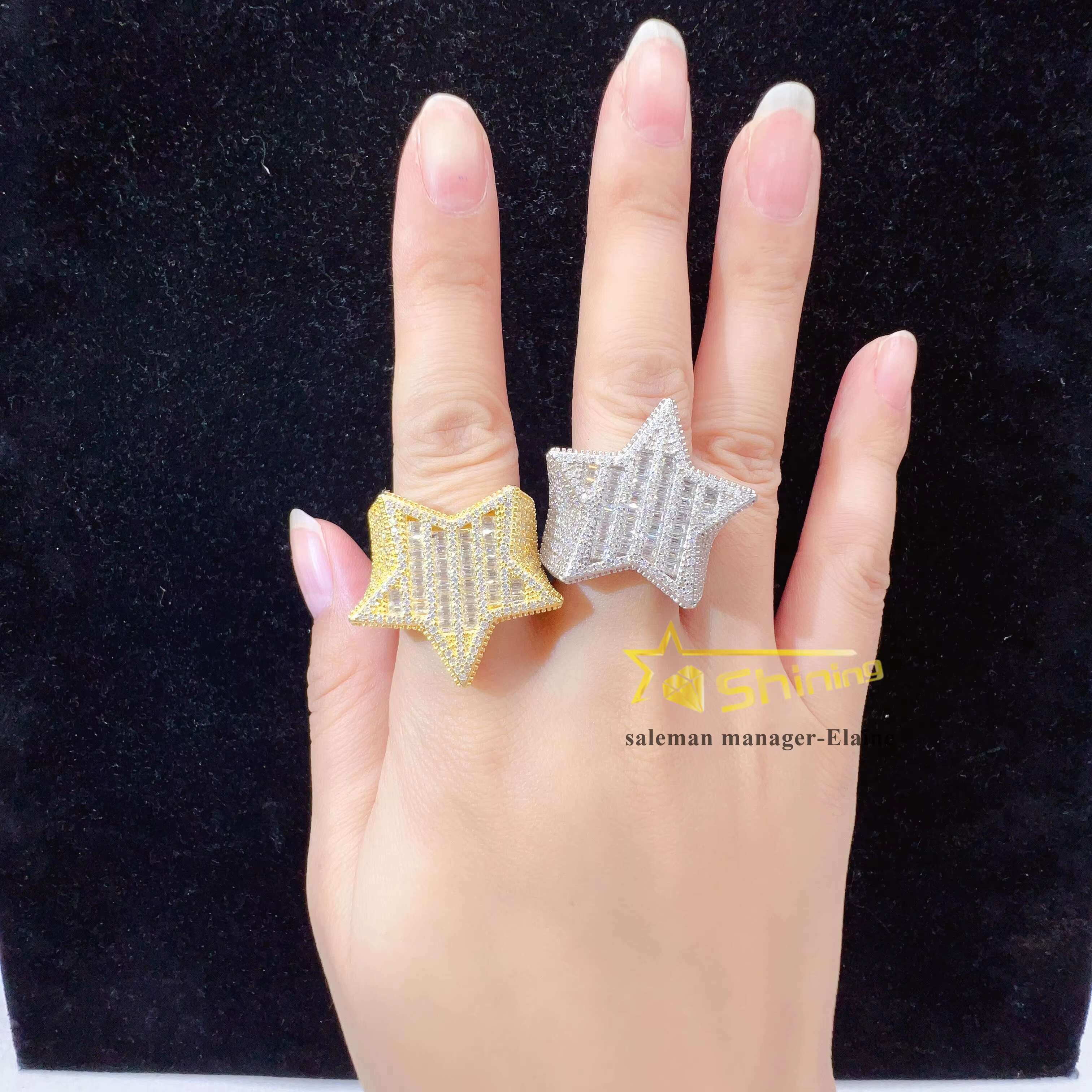Gra Certificate Fine Jewelry Custom Vvs Moissanite Mens Sterling Sier Rings