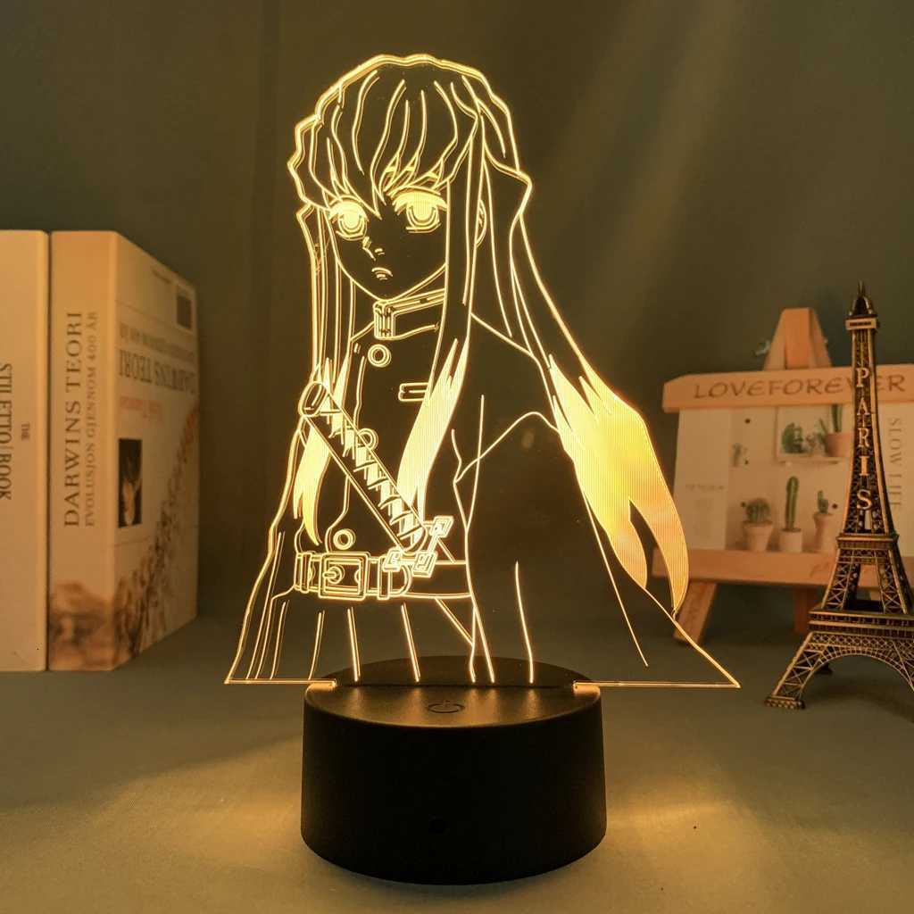 Anime Demon Slayer 3D LED Nightlight Figure for Kids Child Bedroom Decor Cool Kimetsu No Yaiba Lamp Gift Dropshopping M251118