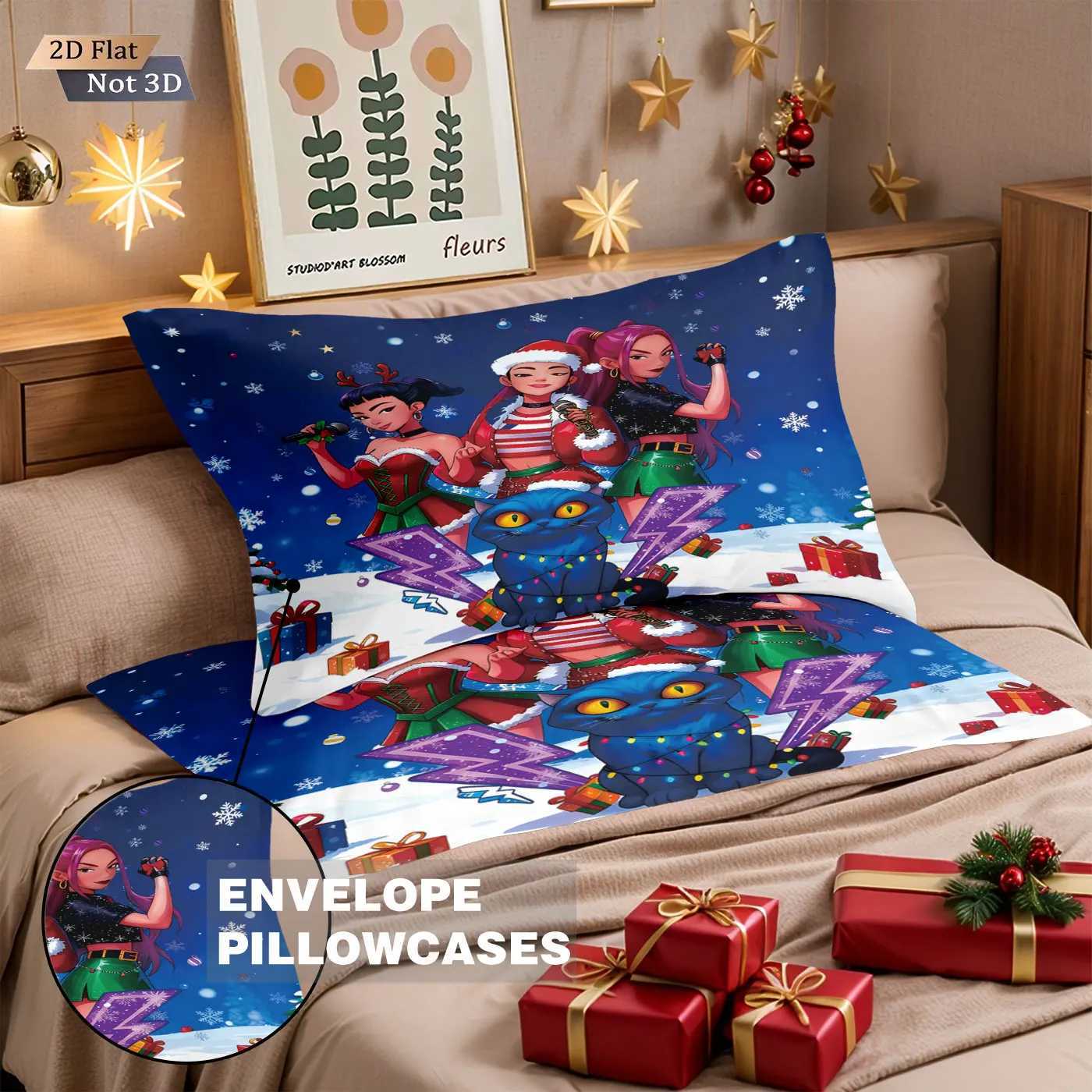 3pcs K-Pop Demon Hunters printed coreless down comforter set multi size bedroom bedding decoration soft and machine washableM251118