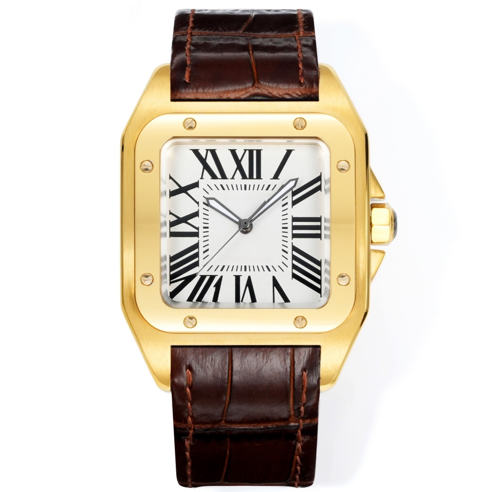 Luxury mens watches designer watch San -tos high class mechanical Movement 41*53mm leather strap sapphire crystal Ceramic Bezel Waterproof business caseal style