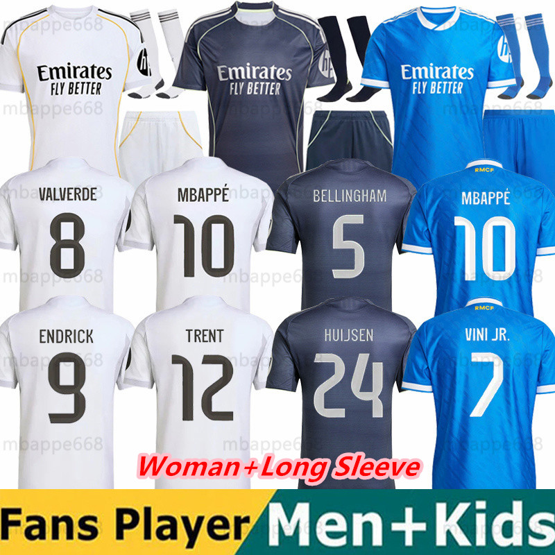25 26 MBAPPE Reals MAdriD soccer jerseys BELLINGHAM VINI JR ENDRICK RealsMAdriD football shirt VALVERDE 2025 SPains 2026 RONALDO fans player men kids kit Camiseta UK