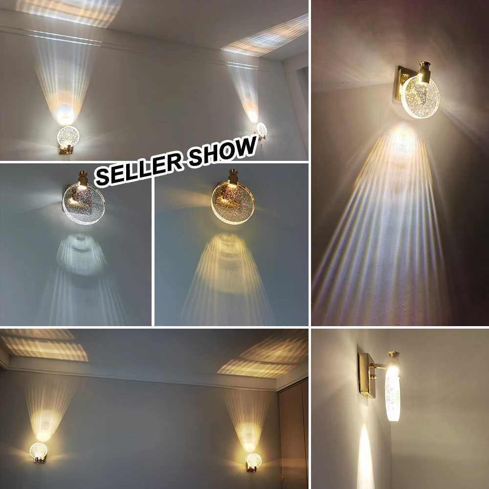 Modern Crystal Interior LED Wall Light Sconces Lamp AC 85-265V Gold Silver Indoor Home Decor Items Room Decoration LED Wall Lamp M251118