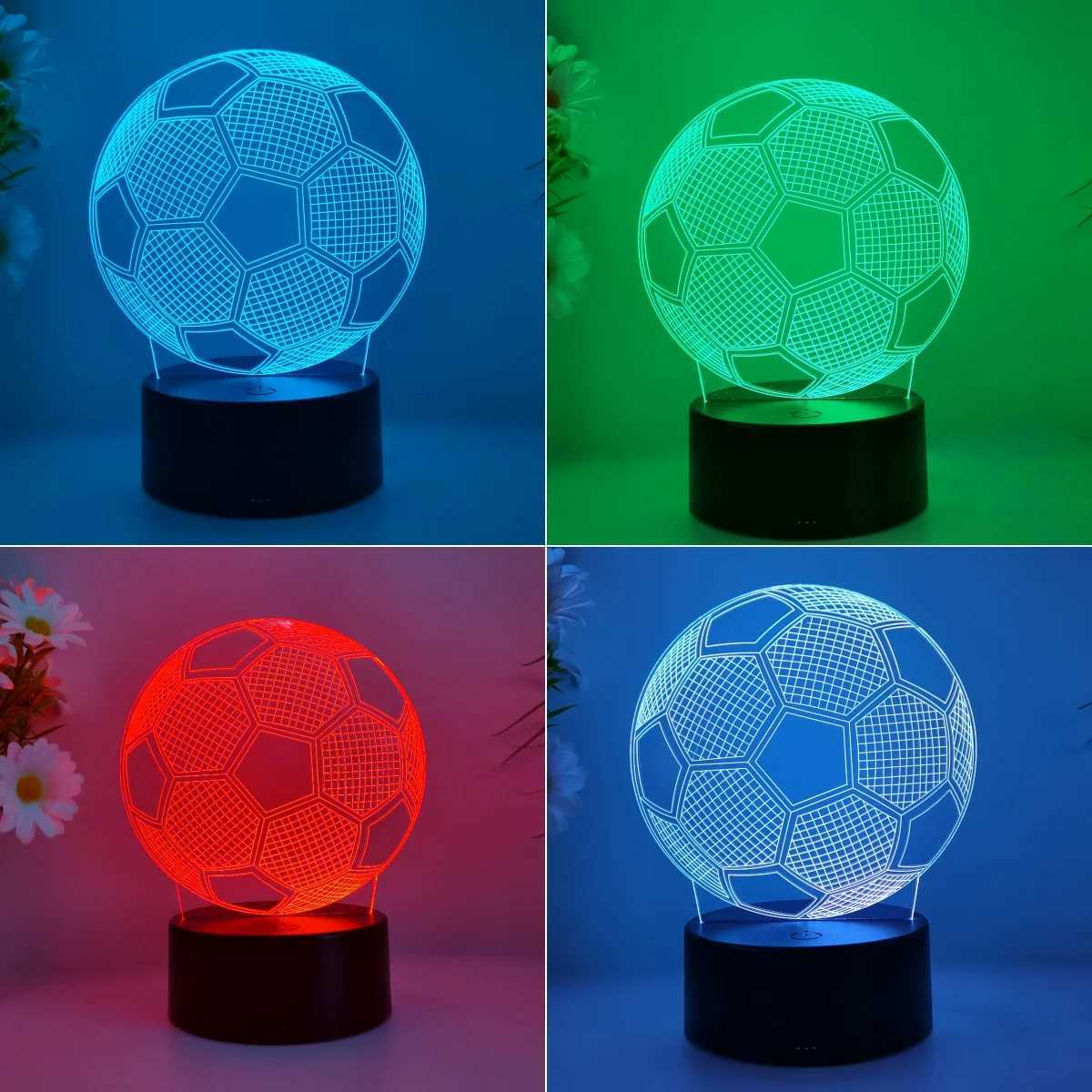 1 football 3D night light Fathers Day holiday gift table light for family atmosphere light companion sleep light M251118