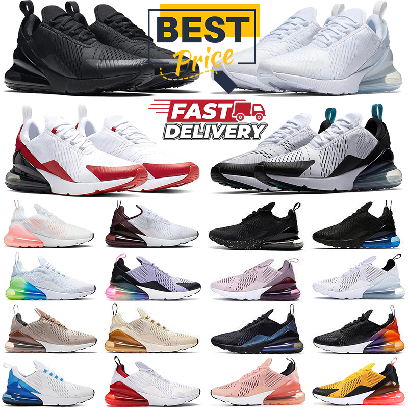 Free Shipping 270s Sneakers 270 Running Shoes Triple Black Core White Atmosphere Anthracite Light Soft Pink Light Orewood Brown Breathable Trainers for Men Women