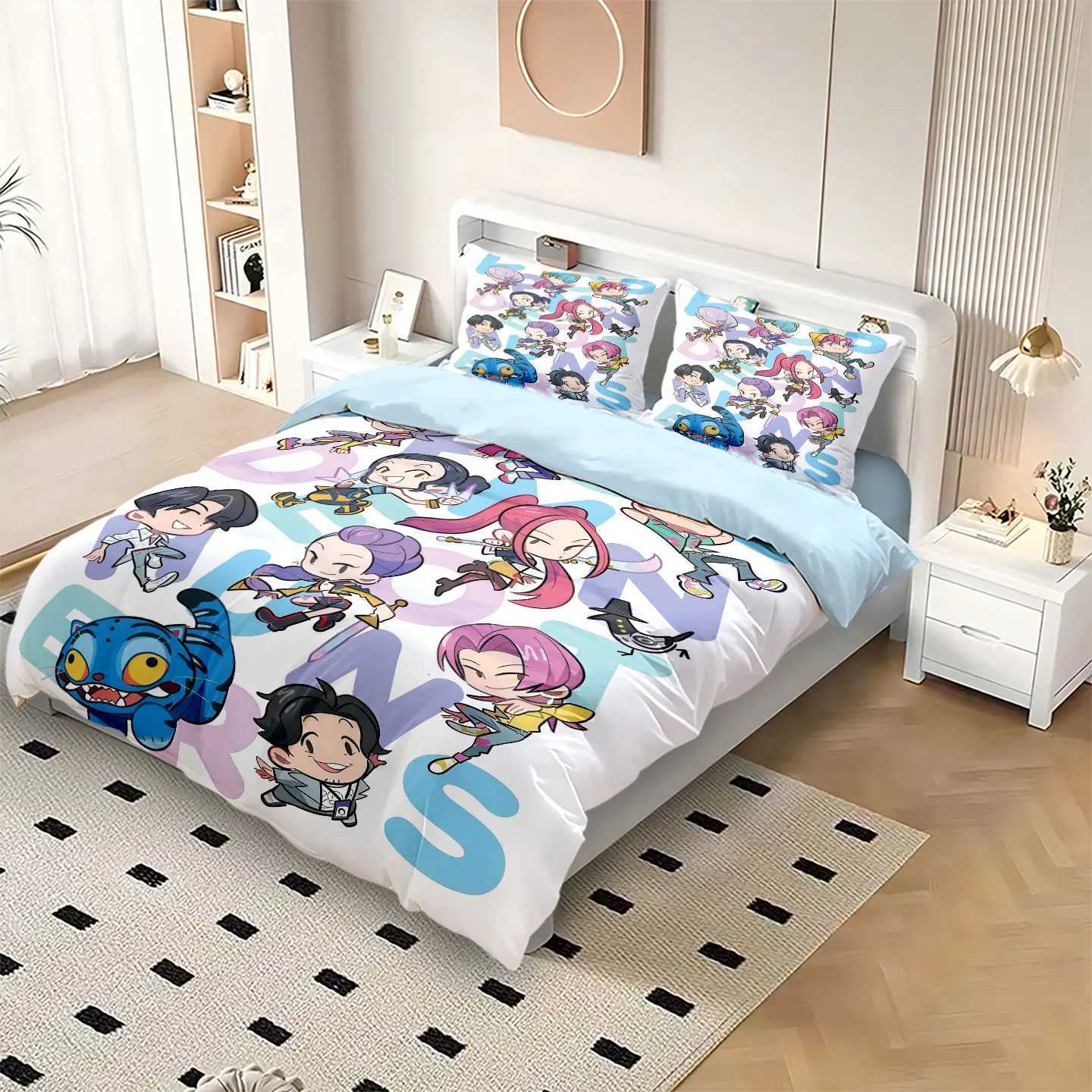 3pc Kopo boy group Print Bedding Set with Coreless Soft Comfortable Multi Size Machine Washable 1 Duvet Cover2 casesM251118