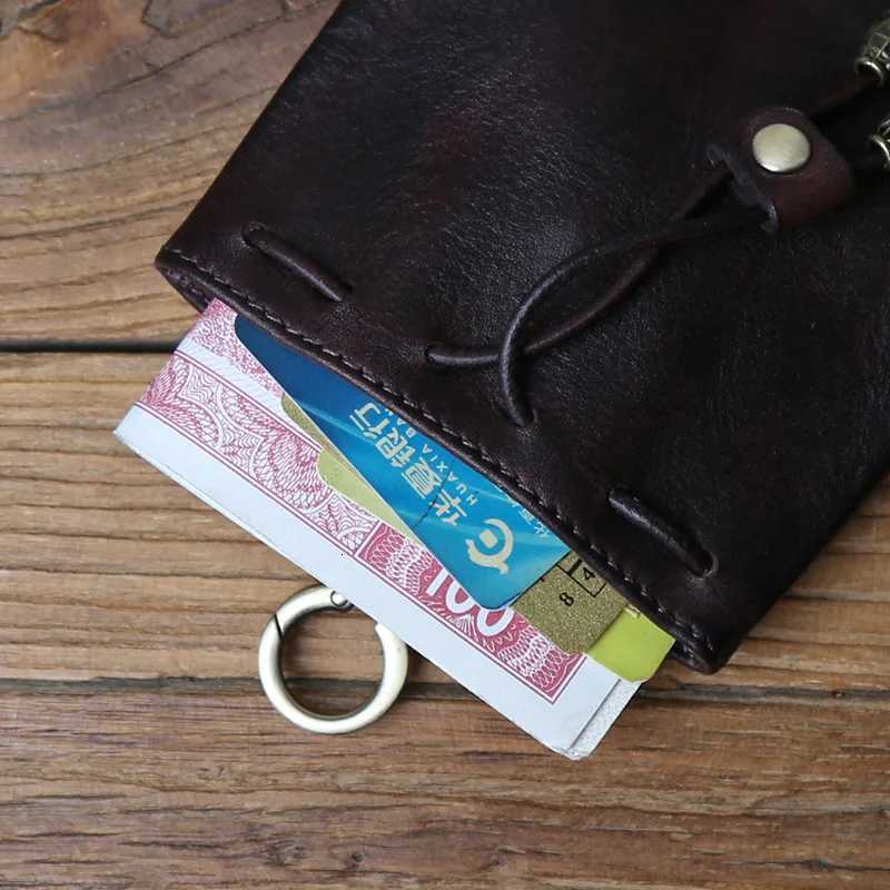 NZPJ Retro Genuine Leather Change Top Layer Cowhide Key Bag Lucky Bag Wallet Bundle Pocket Drawstring Storage Bag Coin BagW251118