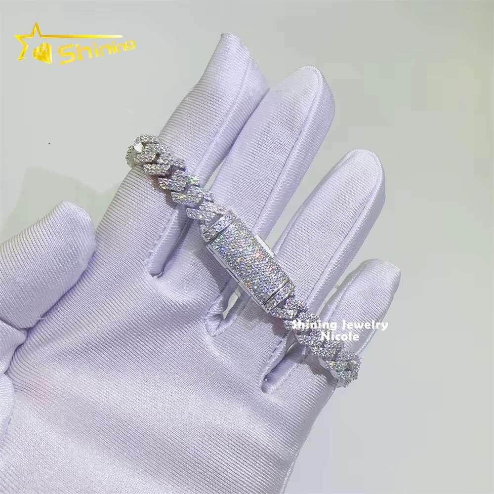 Wholesale Price Best Quality Sier Custom Necklace Jewelry 8mm 10mm Iced Out Moissanite Cuban Link Chain