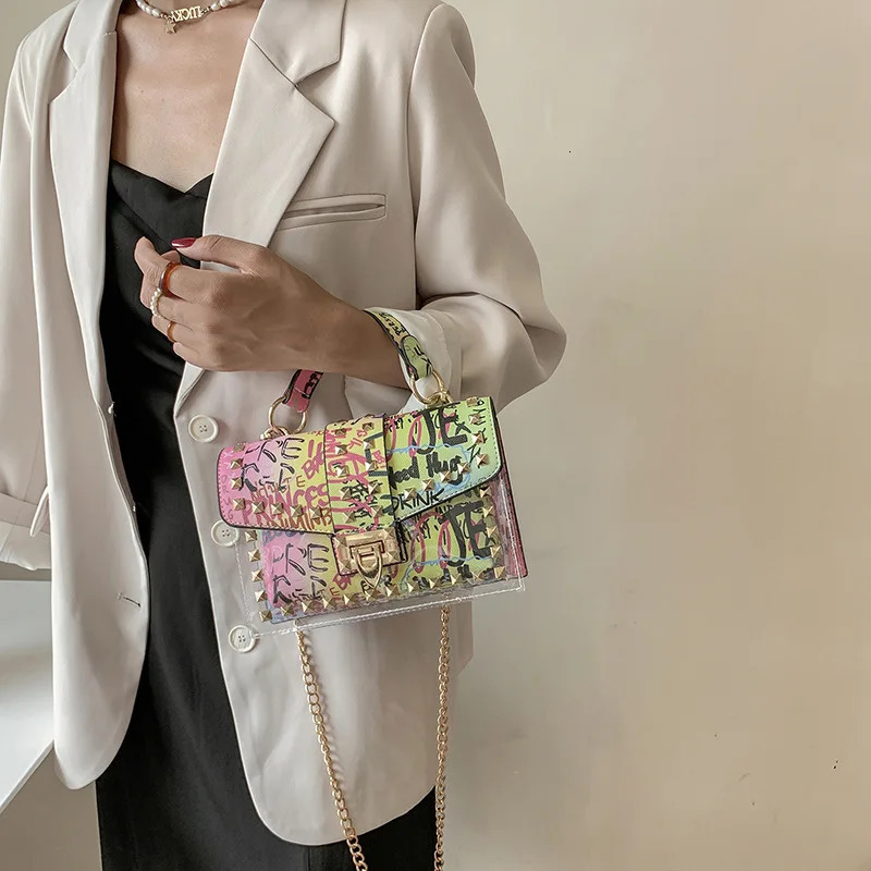 Women Studded Graffiti Crossbody Bags Fashion Shoulder Bag For Ladies Female er Handbags High Quality 250417