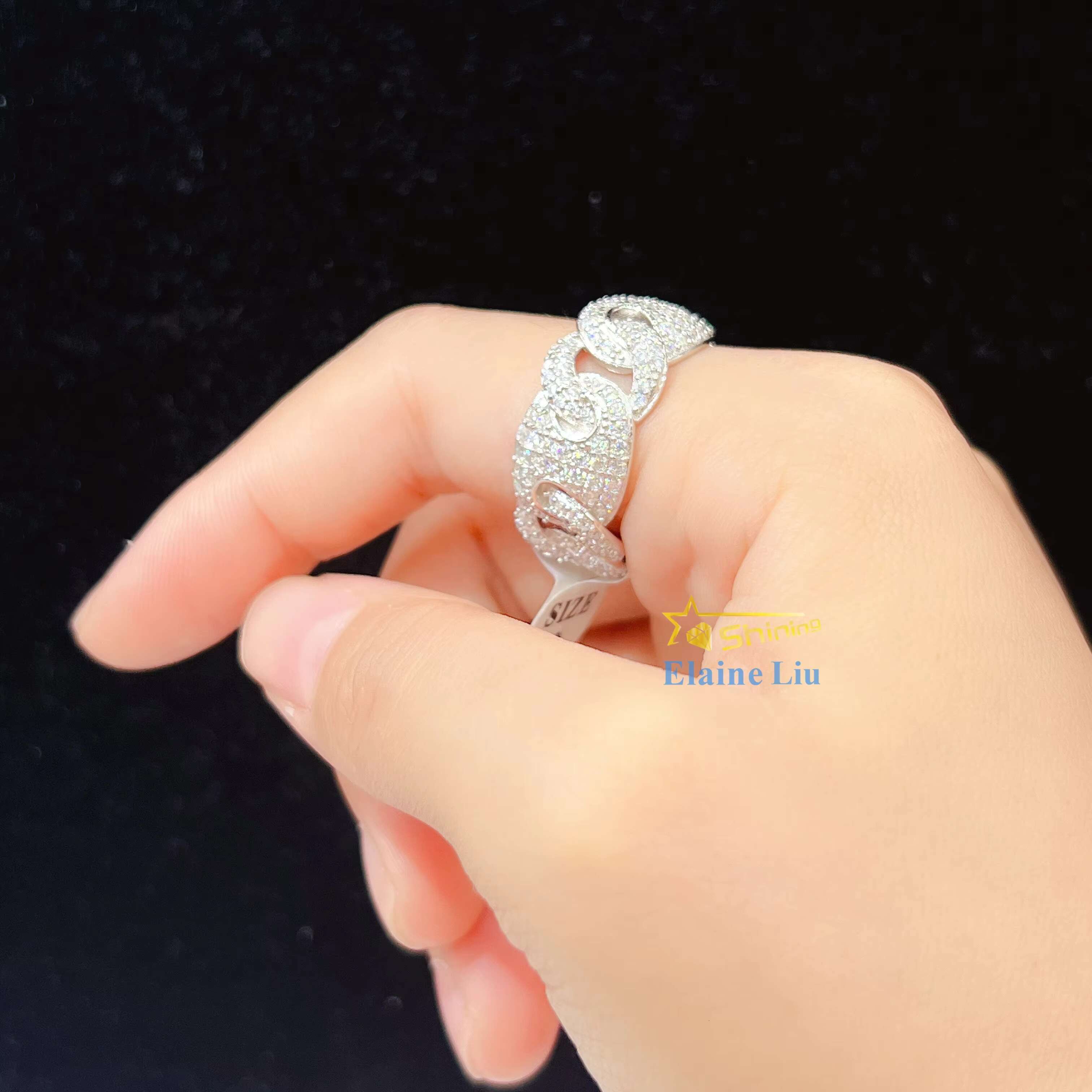Fine Jewelry Gold Plated Sterling Sier Vvs Moissante Men Rings