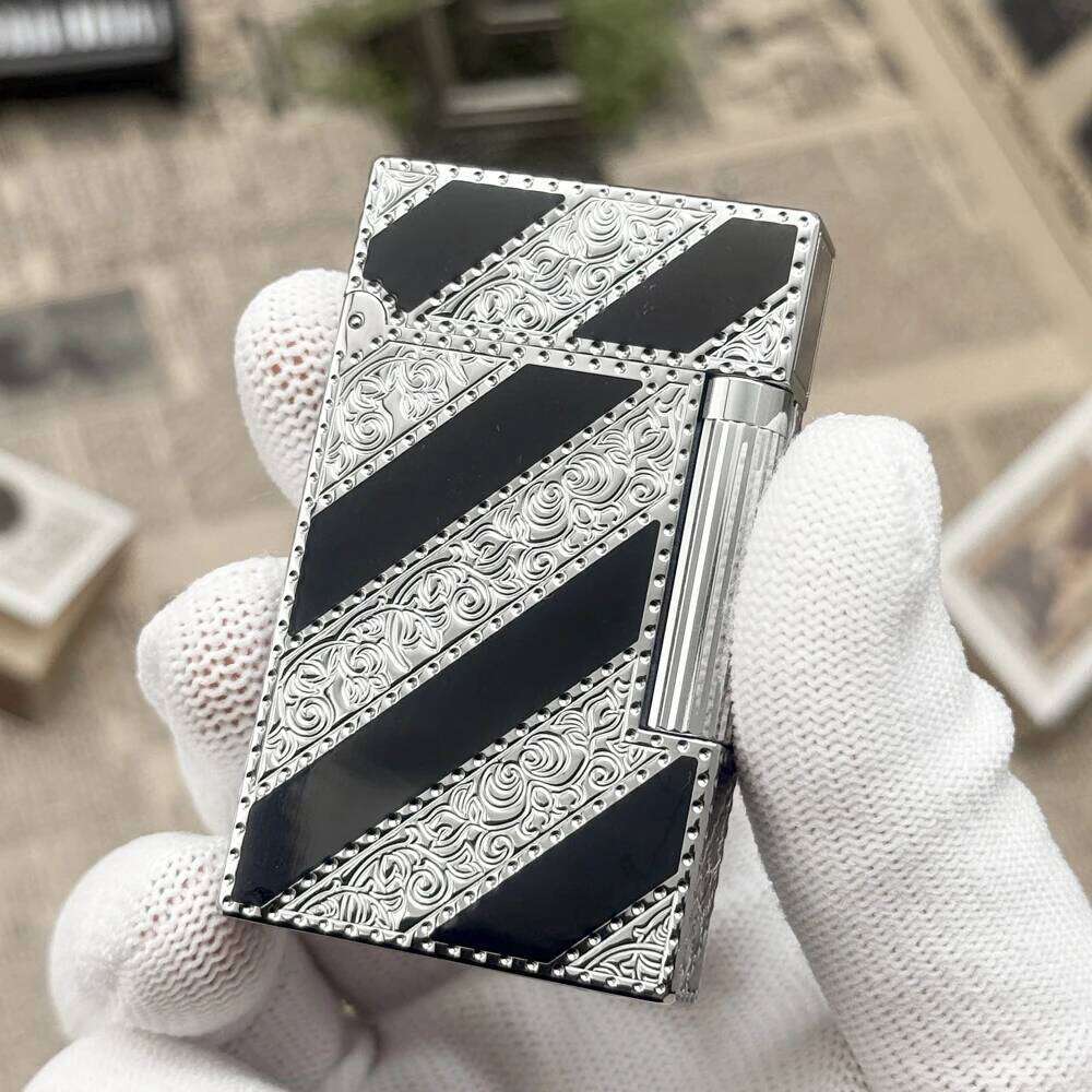 Luxury Brand Lighter Brass Lacquer Engraving Cigar Tobacco Smoking Cigarette Accessories Man Gifts Briquet High-Quality