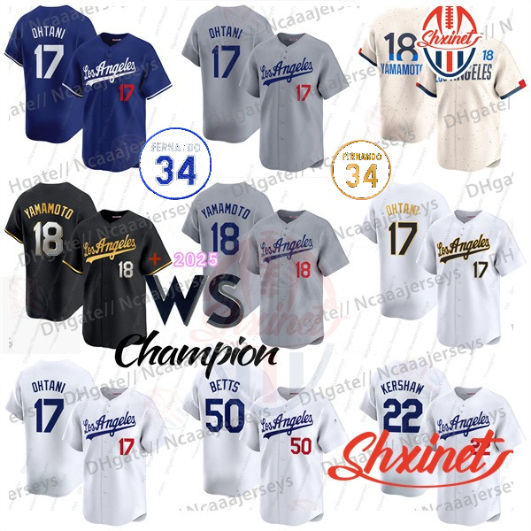 Shohei Ohtani 50 Mookie Betts Baseball Jersey Freddie Freeman Yoshinobu Yamamoto Will Smith Tyler Glasnow James Outman Enrique Hernandez Blake Snell Roki Sasaki