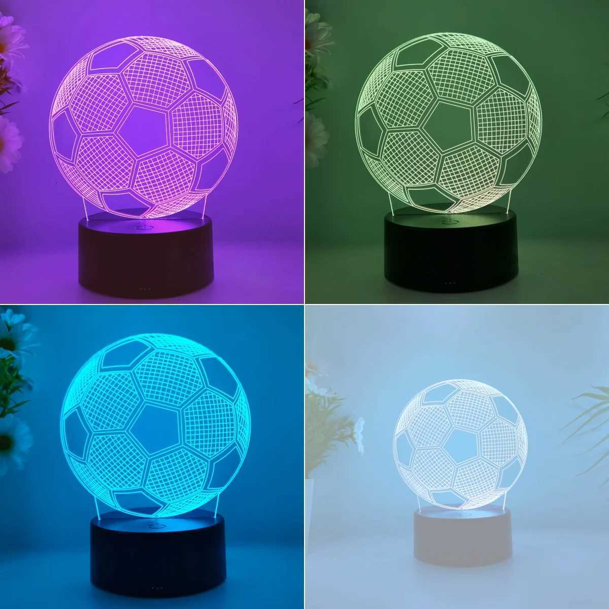 1 football 3D night light Fathers Day holiday gift table light for family atmosphere light companion sleep light M251118