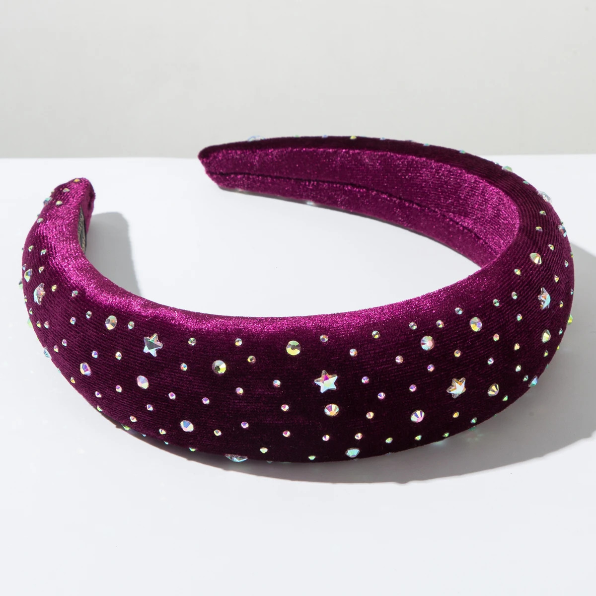 European and American Retro Velvet Sponge Headband Inlaid With Colorful Rhinestones Exuding a Starry and Sparkling Aura 251113 - view 7