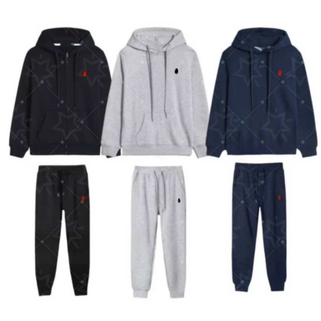 Polo Hoodie Mens Hoodies Designer Hoodies Men Clothing Polo Tracksuit Set Pullover Cotton Horse Long Sleeve Casual Zip Up Sweatshirt Sweatsuit set