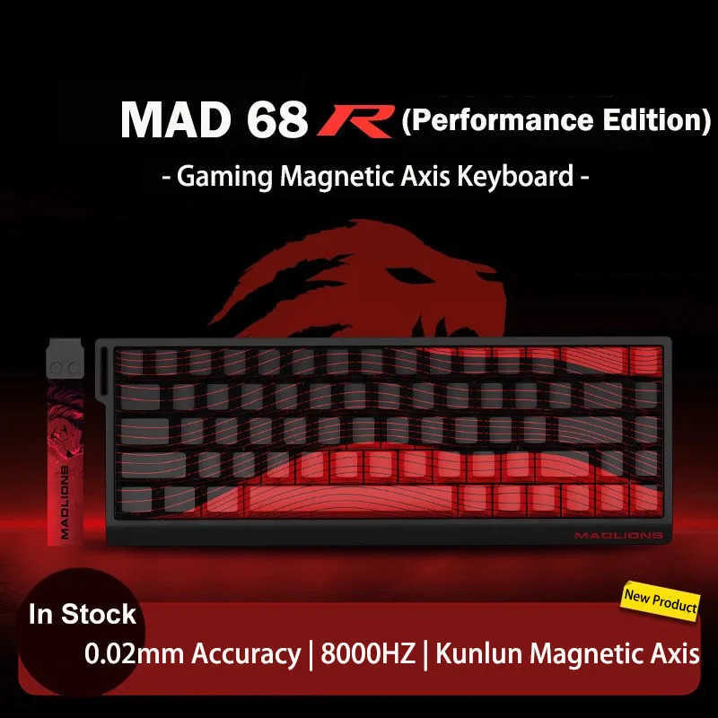 MADLIONS MAD 60/68HE Gaming Magnetic Switch Keyboard Wired Network Driver Customization 8K 61/68 Return RT Adjustable Keyboard Hot Switch z250418