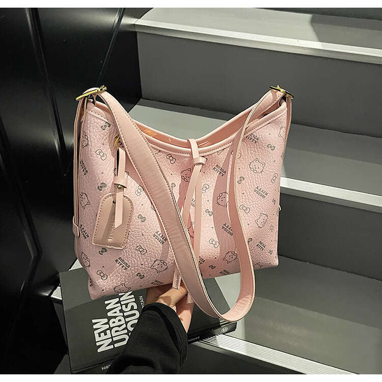Korean printed tote new fashionable versatile casual shoulder women's bag, niche and trendy design, underarm bag