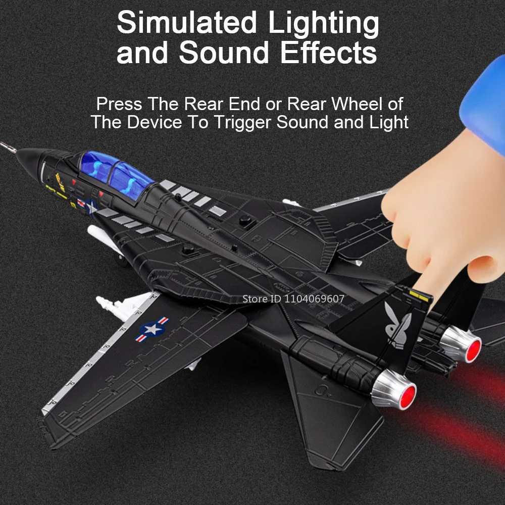 132 A-10 Thunderbolt II Alloy Model Fighter Jet Metal Diecast F-14 Fighters Sound Light Doors Opened Ornament Models for Boys C251118