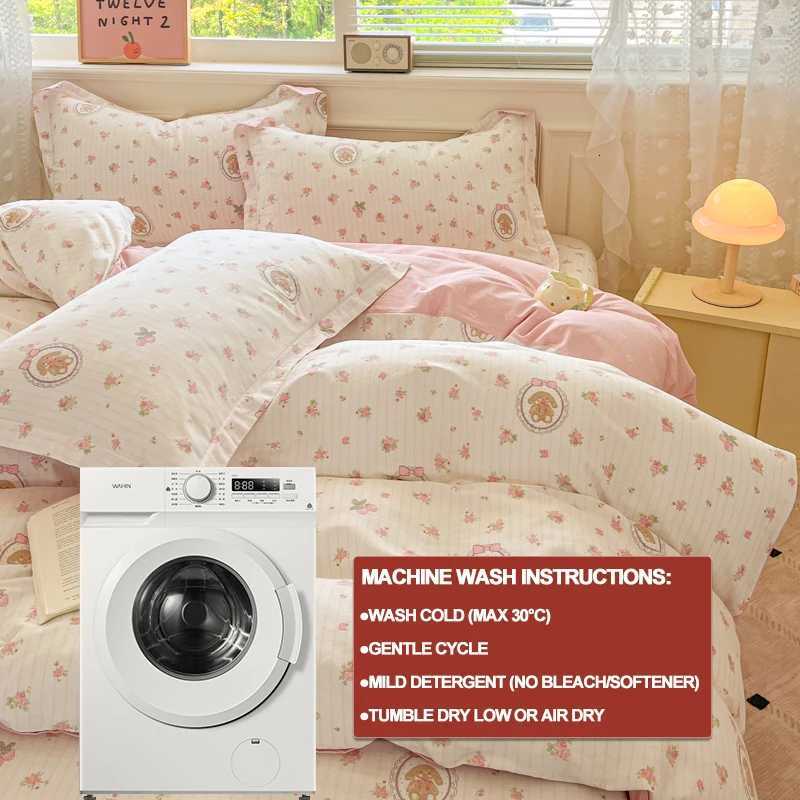 Cartoon Bedding Set 100 Cotton Duvet Cover Set 3pcs - 140x200 200x200 Twin Full Breathable Hide Zipper Closure Multi-SizeM251118