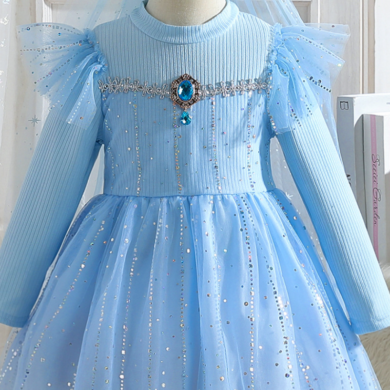 DISNEY Kids designer clothes girl princess dress baby starry sky puffy tulle skirt children's clothes designer kids clothes