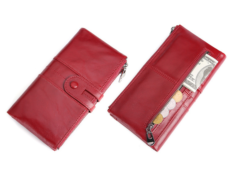 Women's Fashion Designer Bag Christmas Gift Leather Wallet Large Capacity Multi Card Slot Coin Wallet Retro Simple Long Wallet - view 7