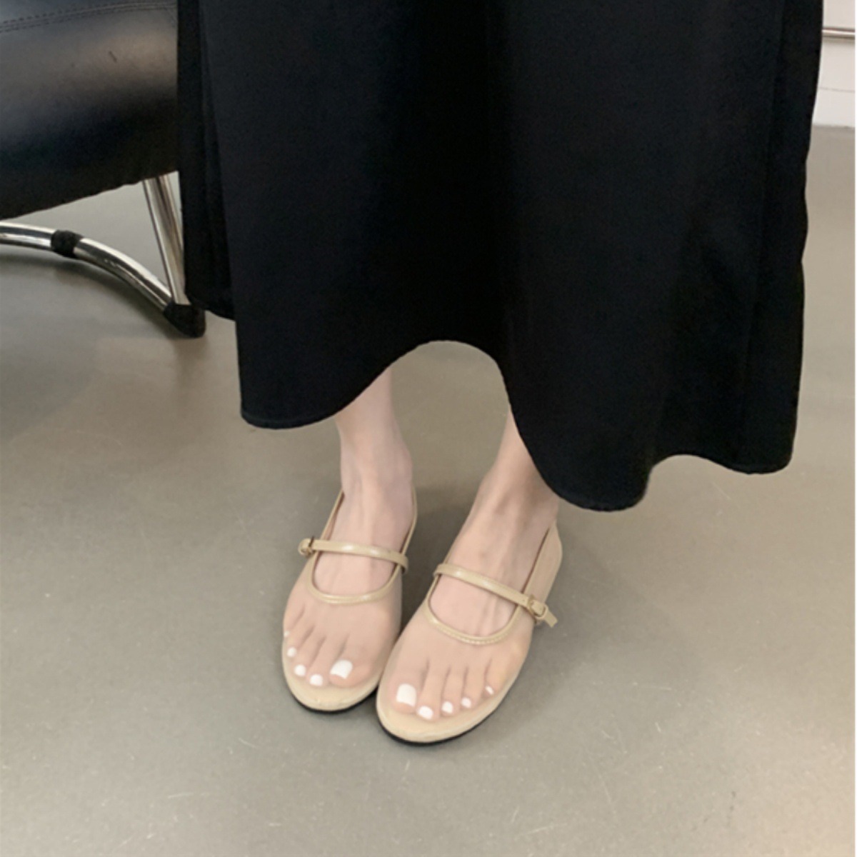 2025 new Autumn Women Mesh Fabric Ballet Flat Fashion hurenlakeshoes Shallow Elastic Band Ladies Comfort Soft Sole Mary Jane Shoes