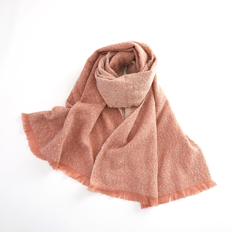 K432 Specially supply the new European and American cashmere thickened circle yarn men and women's scarf autumn and winter all-match single color