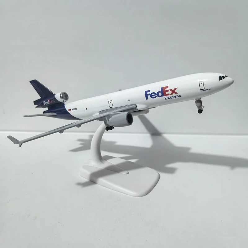 JASON TUTU 20CM Diecast Metal Planes Fedex Express McDonnell Douglas MD-11 Aircraft Model Planel Airplane Collect Gifts C251118
