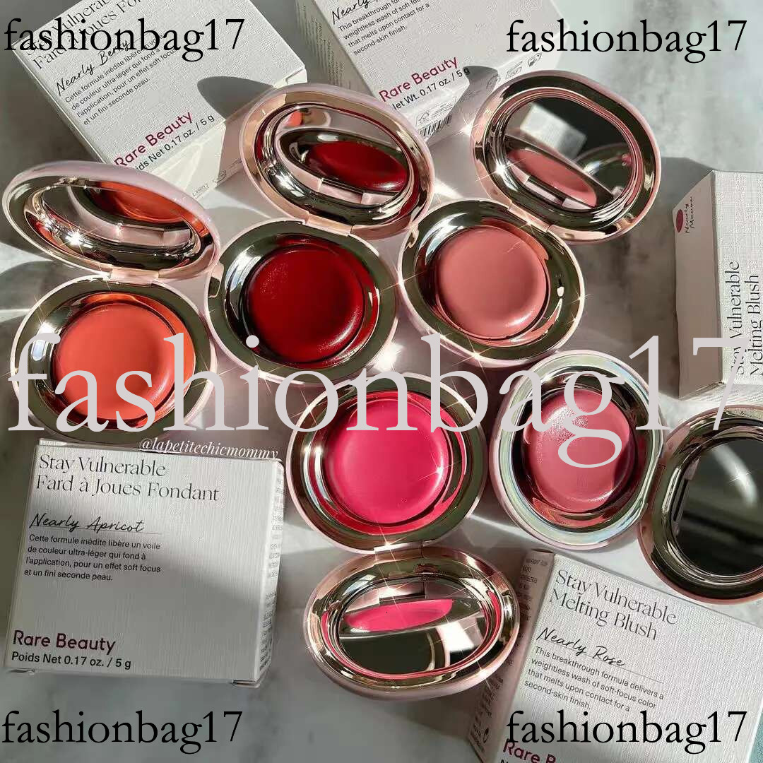 Makeup 5g Rare Beauty Stay Vulnerable Melting Face Cheek Cosmetics Long Lasting Blush Cream 5colors Nearly Rose Neutral Apricot Mauve Berry