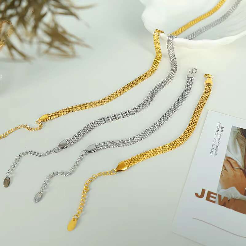 DHcollection OUDIANYA JEWELRY XL43-SL08 Hight Quality Collarbone Chain Openwork Bracelet Woven Wide Face Necklace Jewelry Set