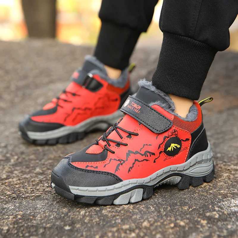 New Winter Warm Childrens Sports Shoes Comfortable Plush Cotton Boots for Kids Non-slip Outdoor Hiking Boots Boy Trekking Shoes W251118