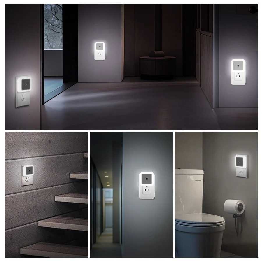 Wireless Sensor LED Night Light US/EU Plug-in Mini Square Wall Lamp for Baby Children Living Room Bedroom Corridor Lighting Lamp M251118