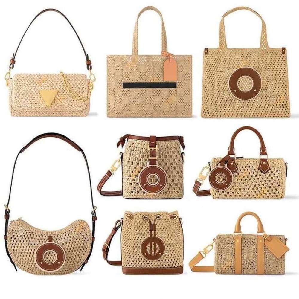 Ladies Fashion Designe Luxury Raffia Woven Straw Shoulder Bag Crossbody Tote Handbag Top Mirror Quality M83525 M24722 M24723 M25030 M25010 M14303 M14217 M14405