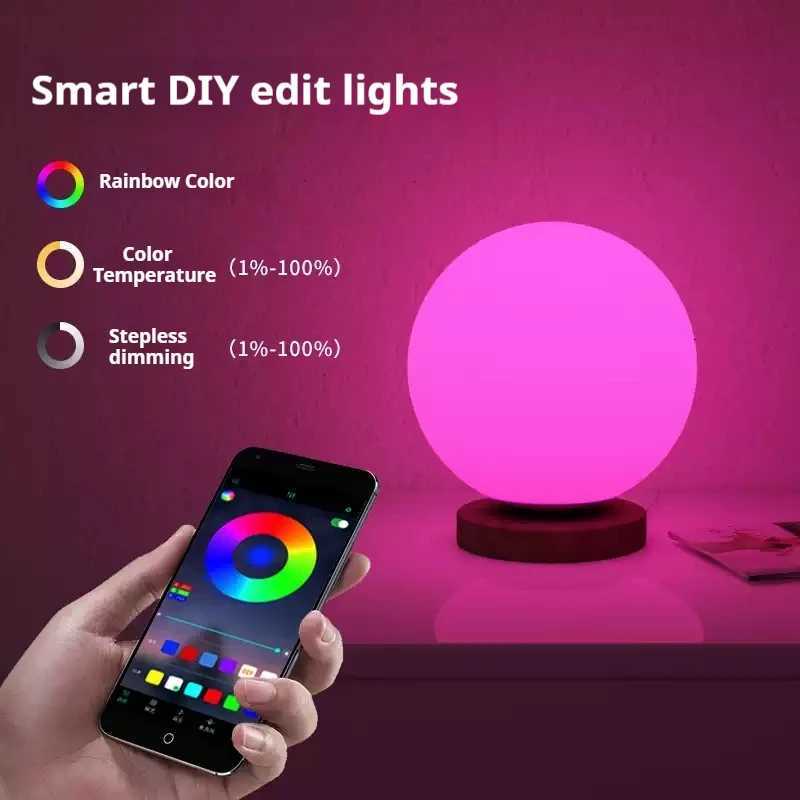 RGB Color Changing LED Night Light USB Rechargeable LED Table Lamp Bedside Lamp for Home Office Bedroom Living Room Light M251118