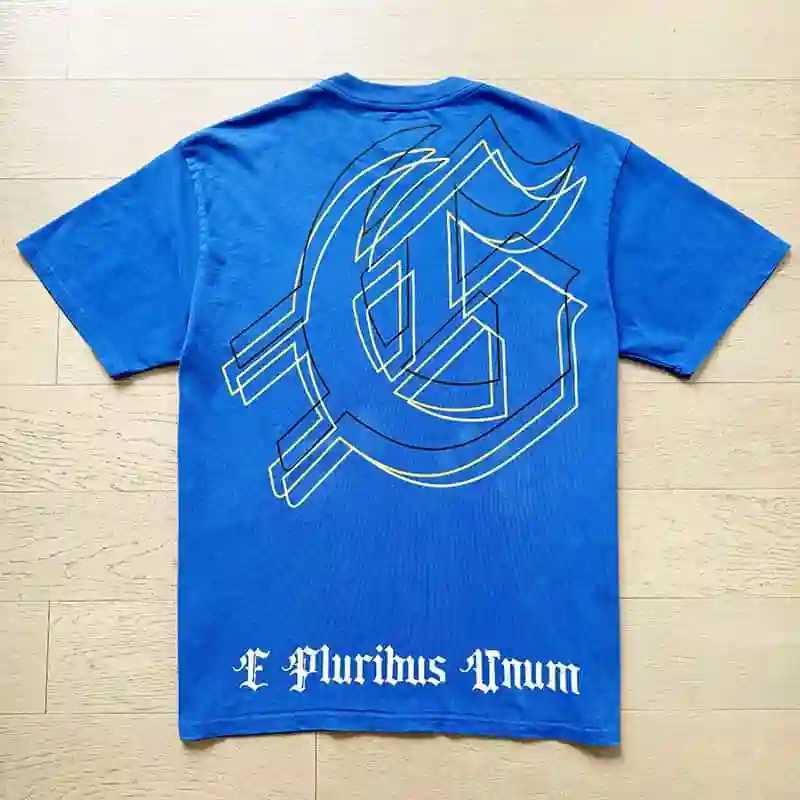 Fine Fabric Godspd T-shirt Trendy Spaceman Print Strtwear Real Photo Casual Wash Blue Tops GOD SPD T Short SlveC250418