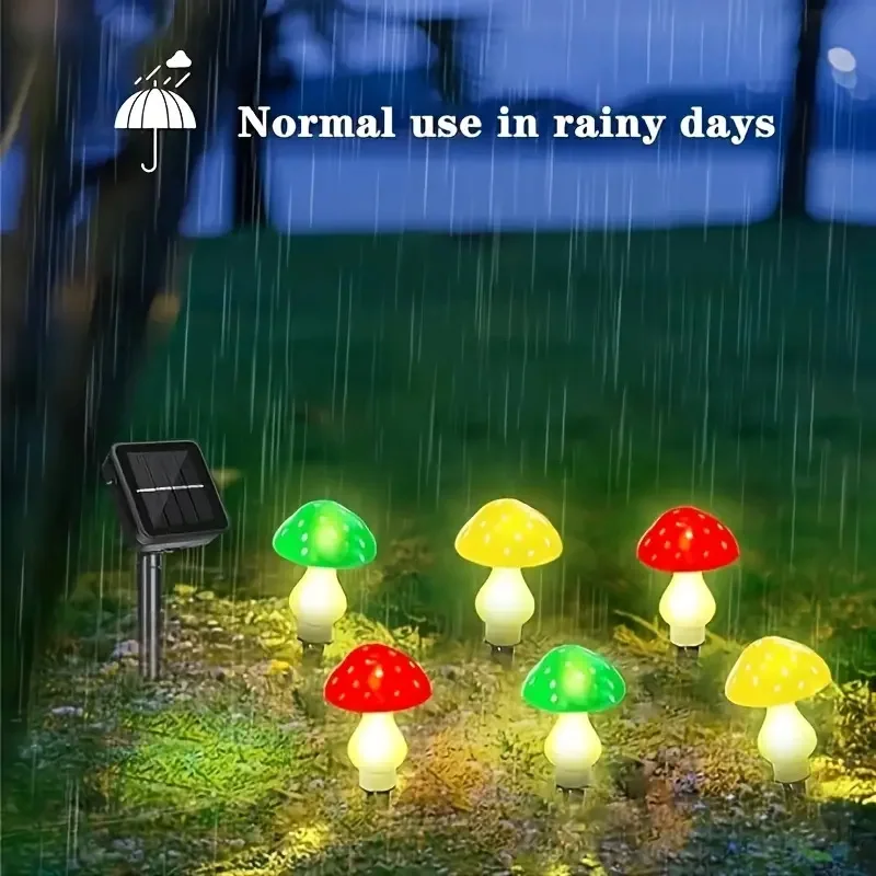 LED Solar Mushroom String Light Outdoor Waterproof Fairy Lawn Lights Garden Nigh Lamp For Yard Christmas Wedding Party Decoration