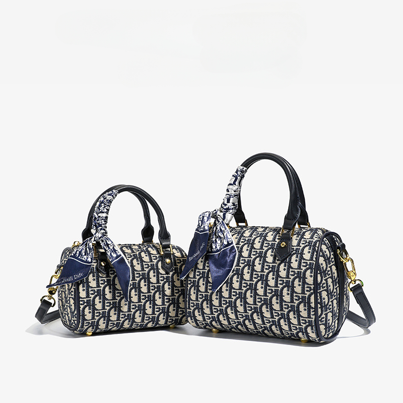 Luxury handbag embroidered with vintage flowers, Boston pillow bag, versatile bag for women, 2026 new light luxury handbag, single shoulder crossbody 