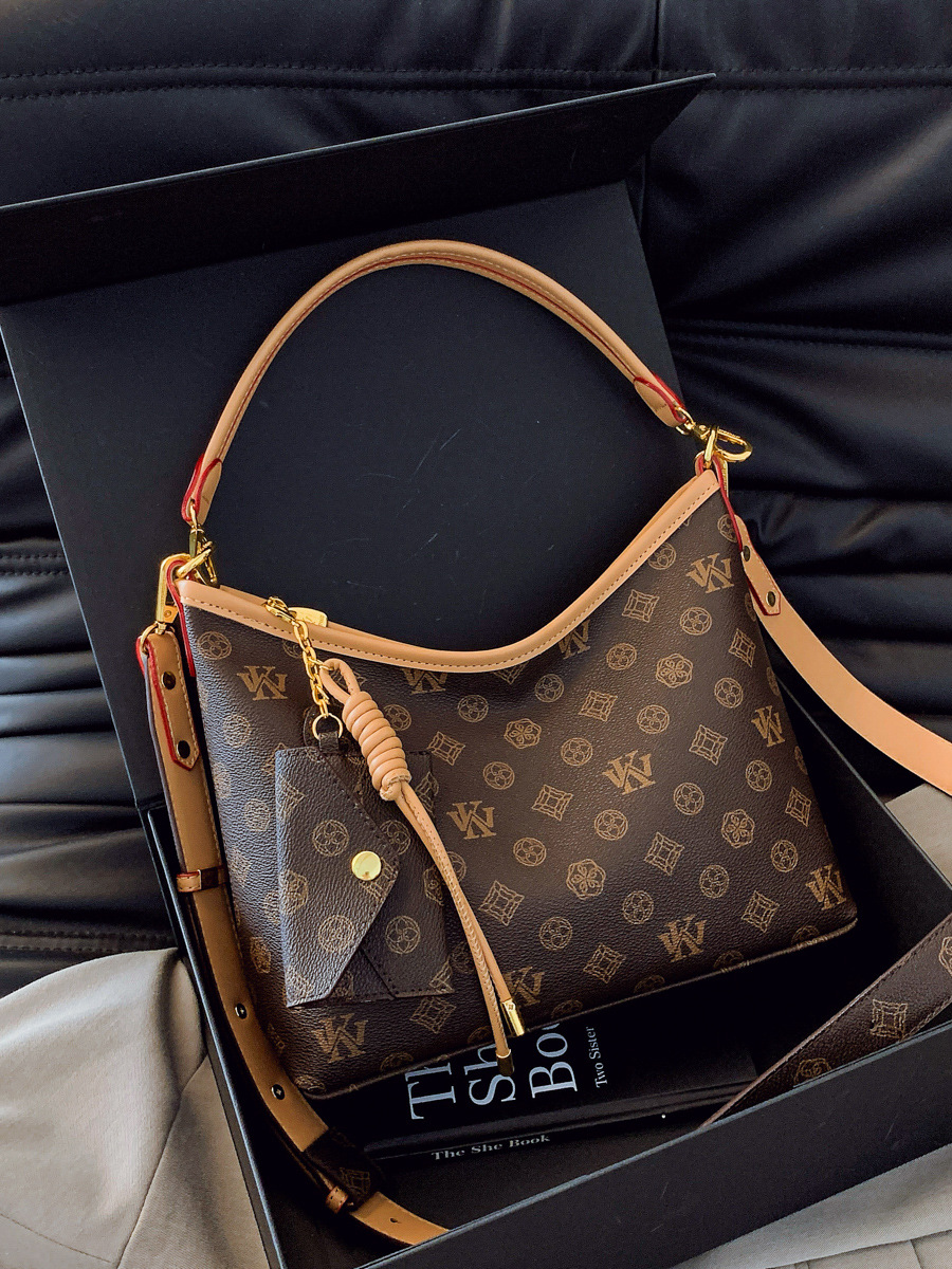 WK Shoulder Bag Handbag Crossbody Bag New Printed Underarm Bag Fashionable Retro Trendy Commuter Small Square Bag for woman Shopping Tote