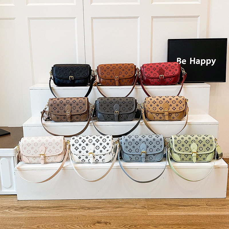 Designer Bag Luxury Bag New Bag Women Fashion Hot Style Shoulder Crossbody Small Square Bag Retro Old Flower Wide Shoulder Strap Underarm Bag