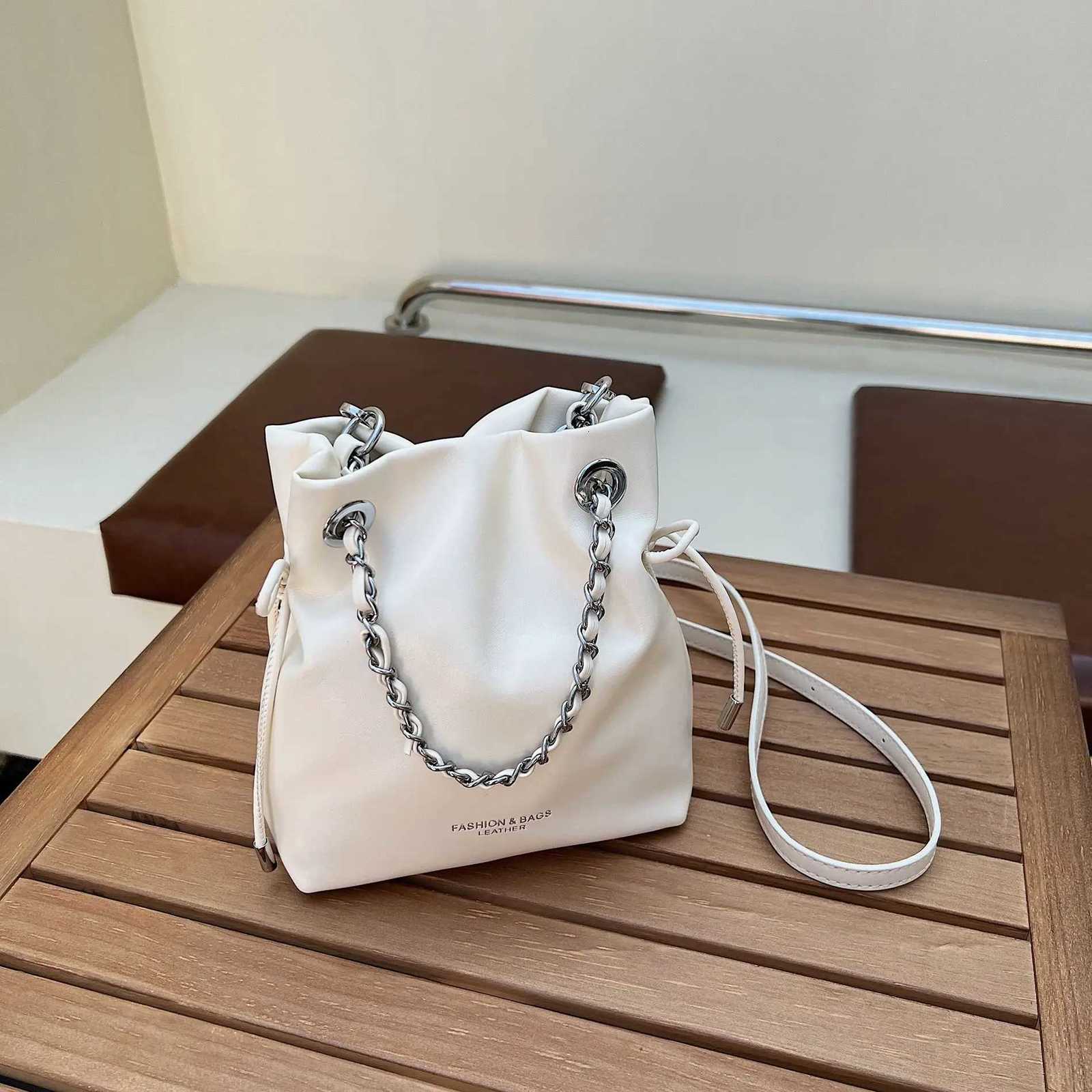 Korean Style Chain Drawstring Bag 2025 - Underarm Shoulder/Crossbody Trendy for Work Commute Weekend ShoppingW251118