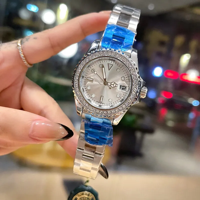 Fashion luxury women watches Top brand designer luminous 36mm diamond lady watch Stainless Steel band wristwatches for womens Birthday Christmas gift