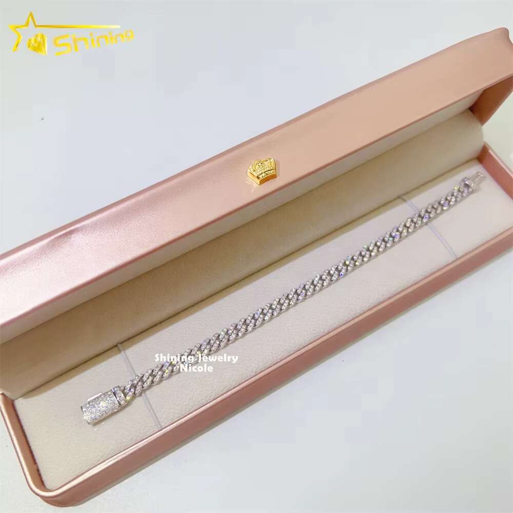 Wholesale Price Pass Dia Tester 6mm Link Chain Sterling Sier Moissanite Cuban Bracelets