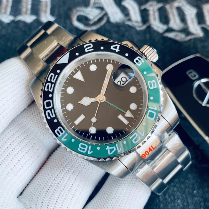 aaaLuxury watches mens automatic mechanical ceramics watches 40mm full stainless steel Gliding clasp Swimming wristwatches sapphire luminous watch montre de lux