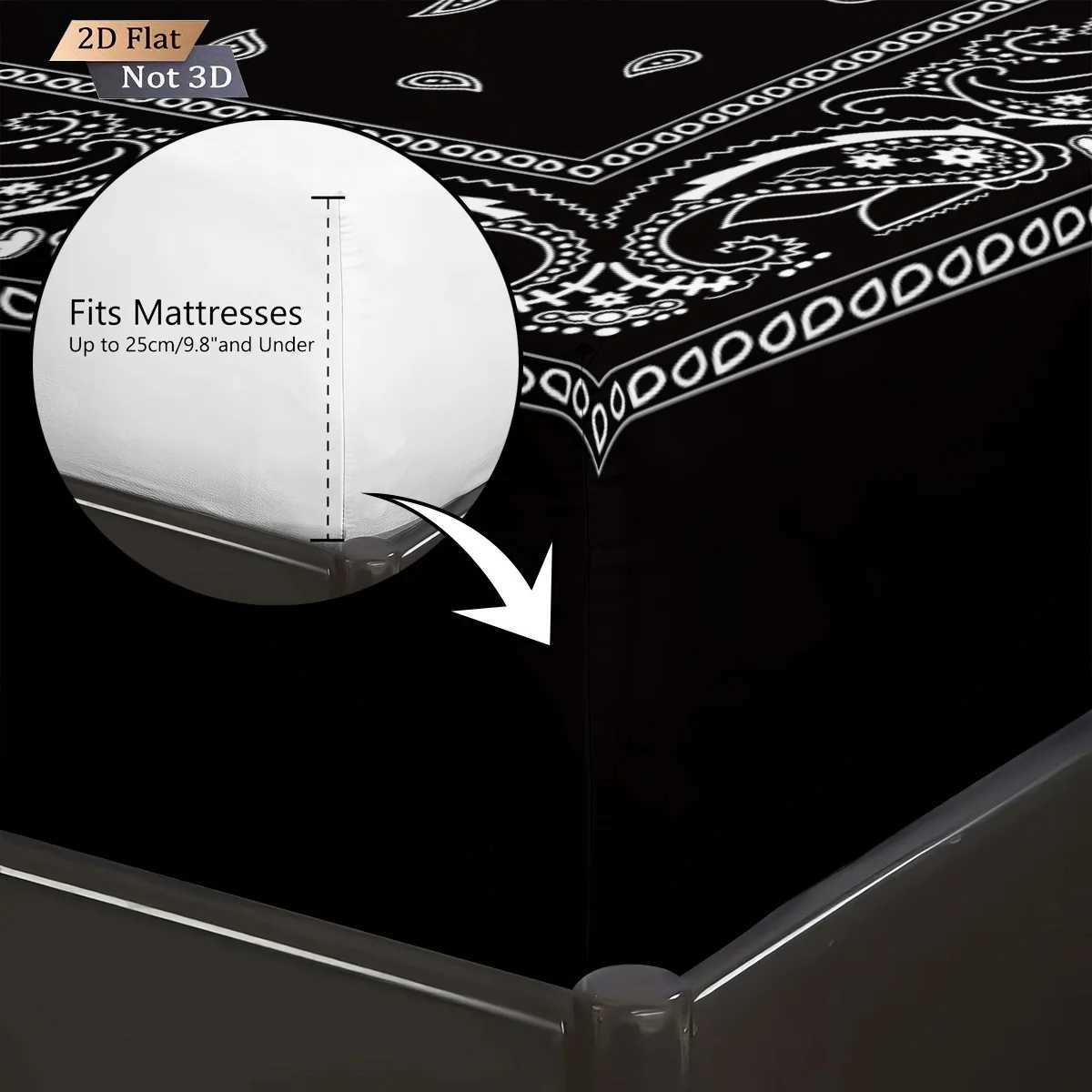 3pcs Retro Black Wave Pattern Print Coreless Bed Sheet Set Multiple Sizes Soft Bedcover Bedroom Bedding DecorationM251118