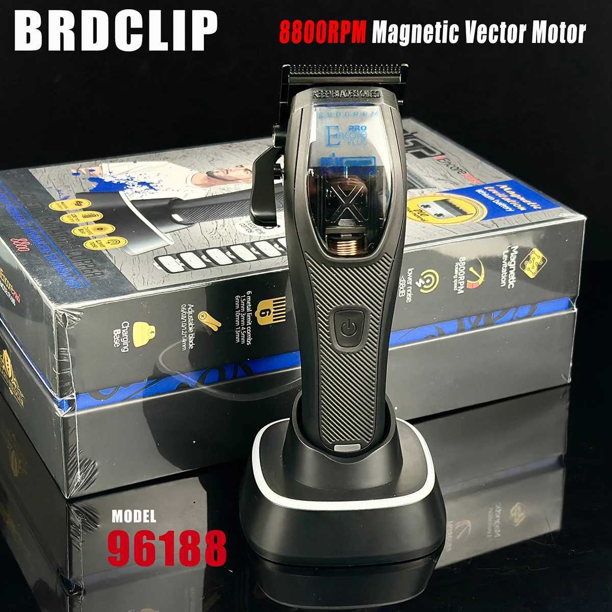 BRDCLIP 91688 Professional Mens Barber 8800RPM Magnetic Vector Motor High Power Barber TrimmerW250418